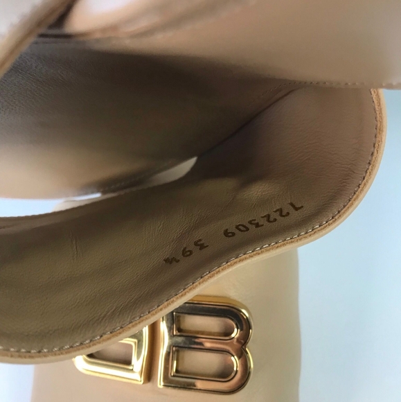 New Authentic BalenciagaBb Logo Plaque Heeled Mules - Picture 7 of 12